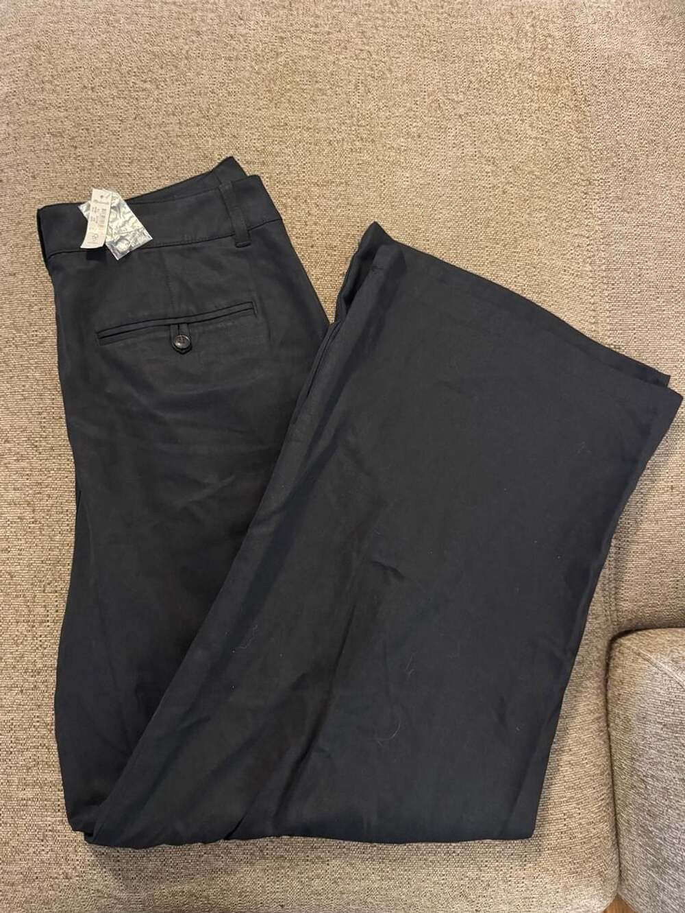Madewell Wide-Leg Pants Size 14T Black Pleated Trousers